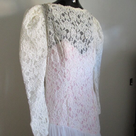 Vintage Eugene Alexander White Formal Gown - Picture 6 of 14